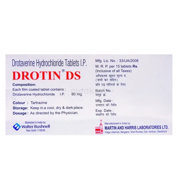 drotin ds 80mg tablet 15's